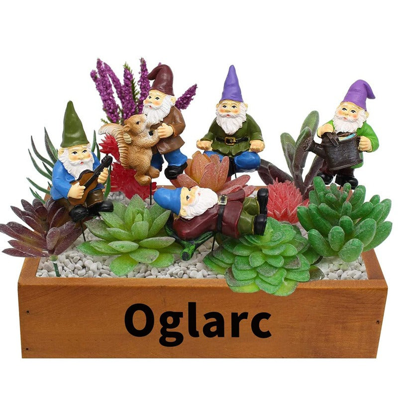 Resin Dwarf Flower Plantation Garden Fairy Potted Plant Insert - Korvel
