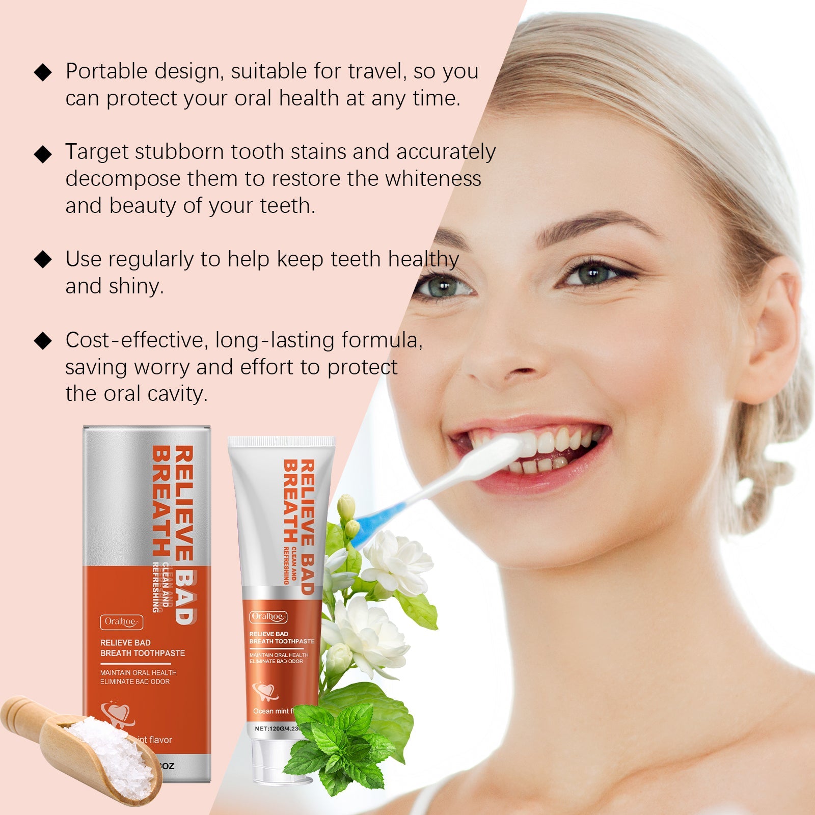 Clean Toothpaste Gentle Clean Care Teeth Bright Fresh Mint Oral Care Toothpaste - Korvel