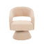 Fauteuil pivotant en tissu teddy nude