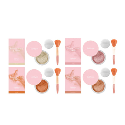 Setting powder with brush， Natural Makeup Light, Delicate Breathable Fit Dry And Wet Dual Use Powder Lasting Makeup - Korvel