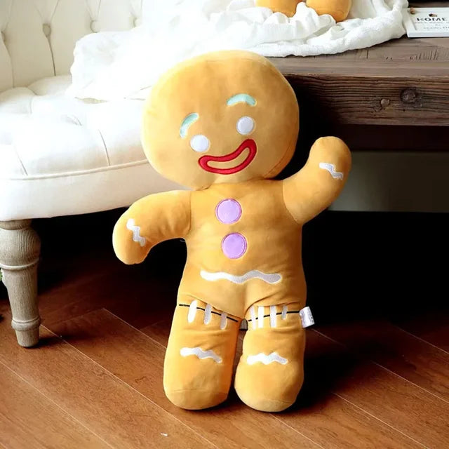 Gingerbread Man Plush Toy Baby Appease Doll Biscuits Man Pillow Car Seat Cushion Reindeer Home Decor Toy Children Christmas Gift - Korvel
