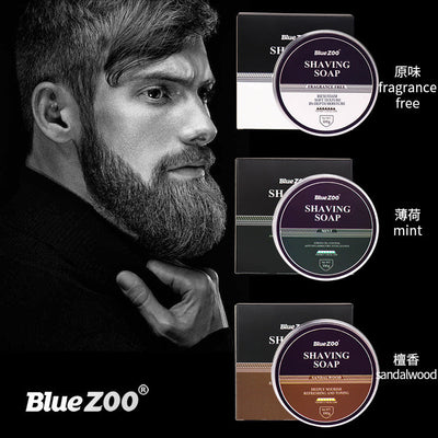 BlueZOO Men's Facial Shave Beard Shaving Foaming Soap Sandalwood Scented Mint - Korvel