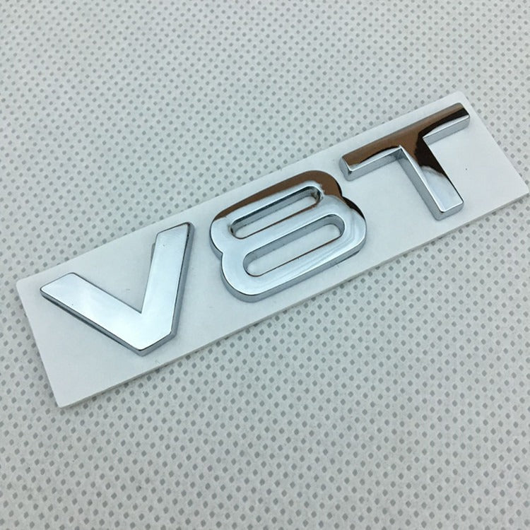 Suitable for Audi V6T V8T metal logo A4LA6LS7Q5Q3 displacement personalized modification leaf plate car sticker - Korvel