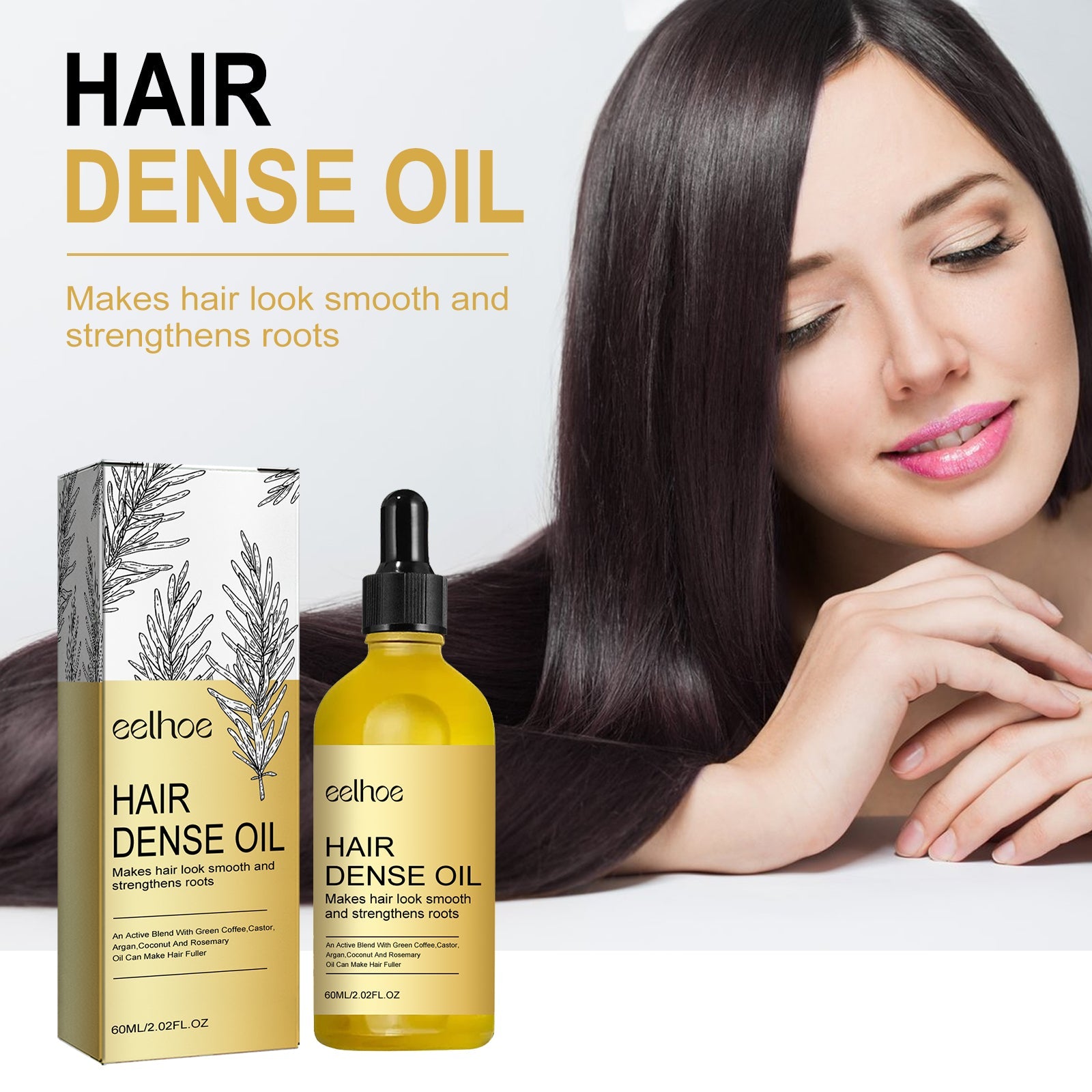Hair Dense Oil, Scalp Cleaning Care Fluffy Soft Repair Dry Hair Impetuous Solid Hair Dense Hair Essential Oil - Korvel