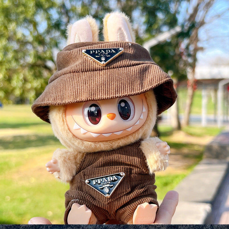 [Clothes Only]  corduroy For Labubu Doll Clothing Set Hat 17cm Clothes Shoes Doll DIY Accessories Training Sitting Party Games Toys Gifts - Korvel