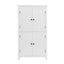 Bathroom floor storage cabinet, bathroom storage unit, 4-door independent cabinet, adjustable shelf, adaptive shelf, white - Korvel