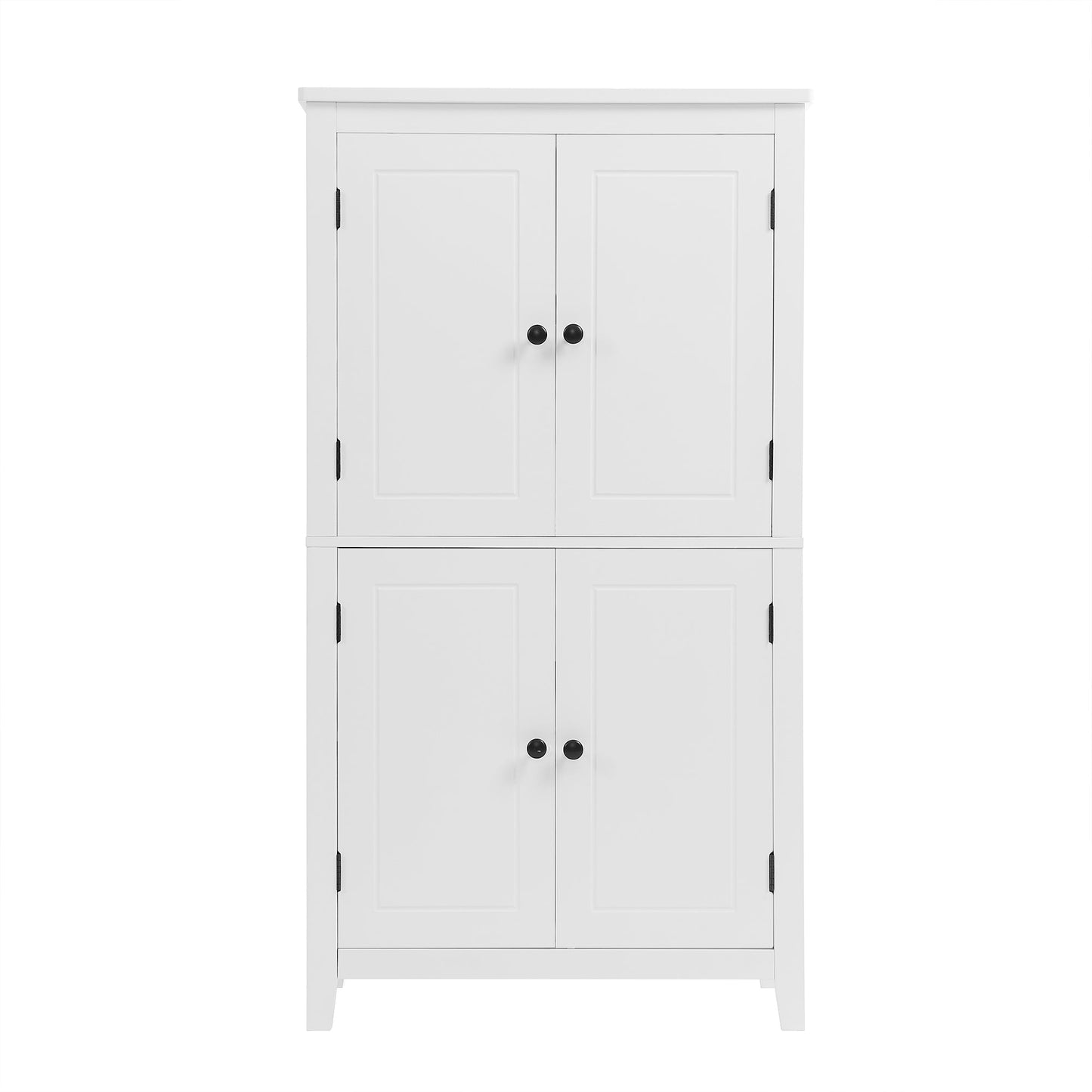 Bathroom floor storage cabinet, bathroom storage unit, 4-door independent cabinet, adjustable shelf, adaptive shelf, white - Korvel