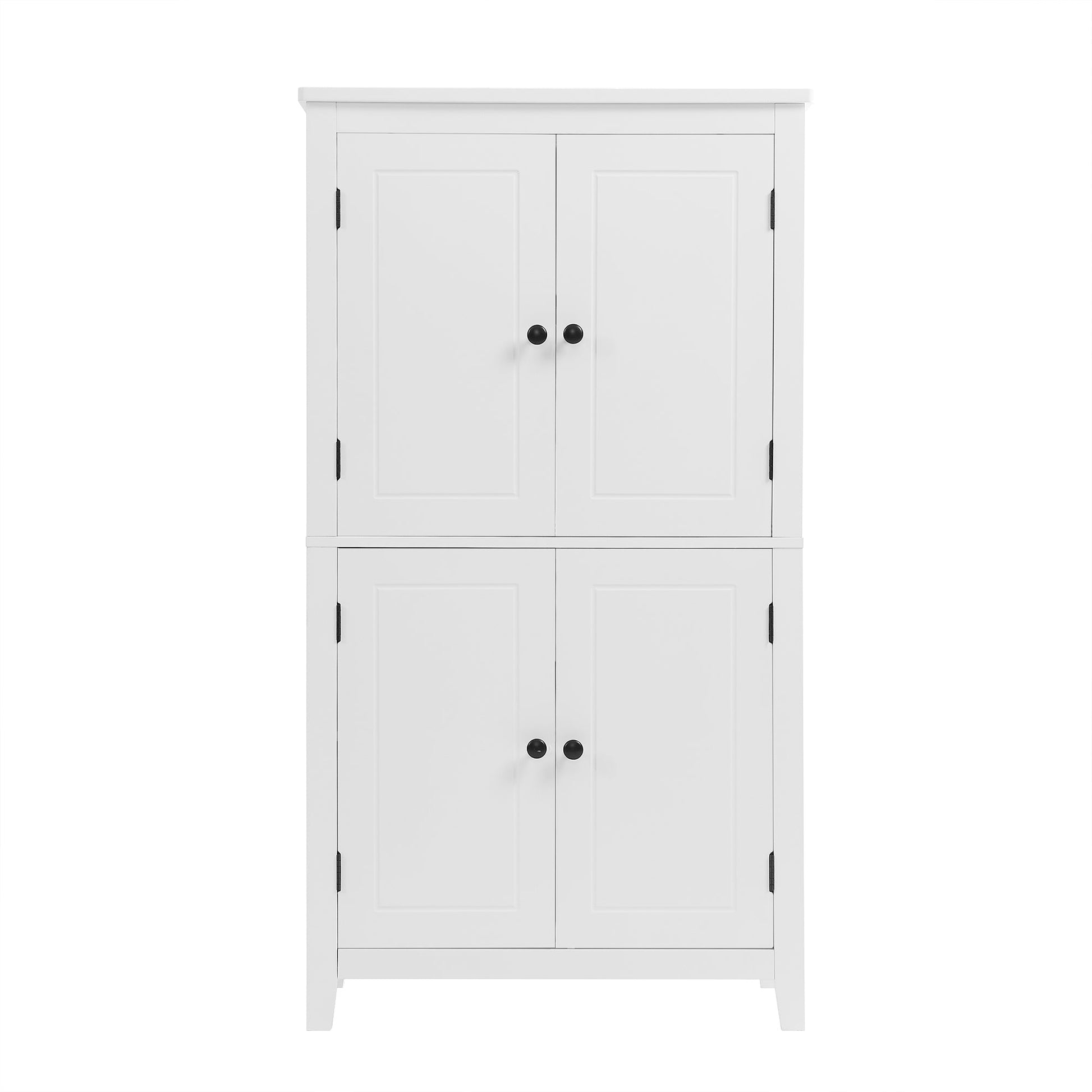 Bathroom floor storage cabinet, bathroom storage unit, 4-door independent cabinet, adjustable shelf, adaptive shelf, white - Korvel