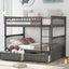 Full over Full Bunk Bed with Drawers, Convertible Beds  Gray - Korvel