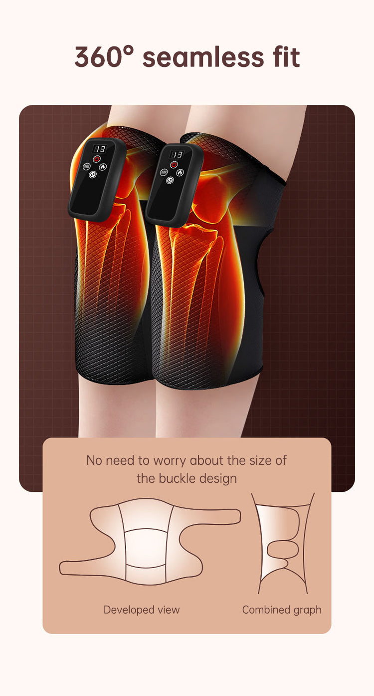 Electric heating knee massage instrument, vibration moxibustion, shoulder and elbow joint pain, hot compress knee massager for old cold legs - Korvel