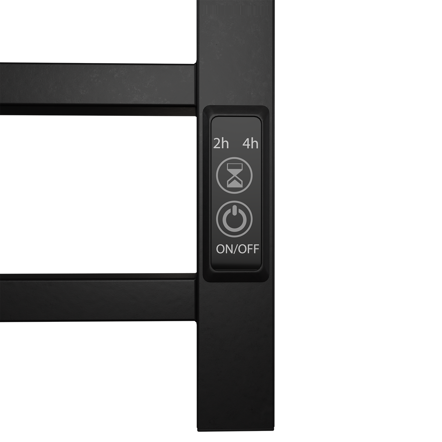 Towel Warmer 6 Bar Electric Heated Towel Rack Wall Mount Plug-in/Bath Towel Heater Matt-Black - Timer - Korvel