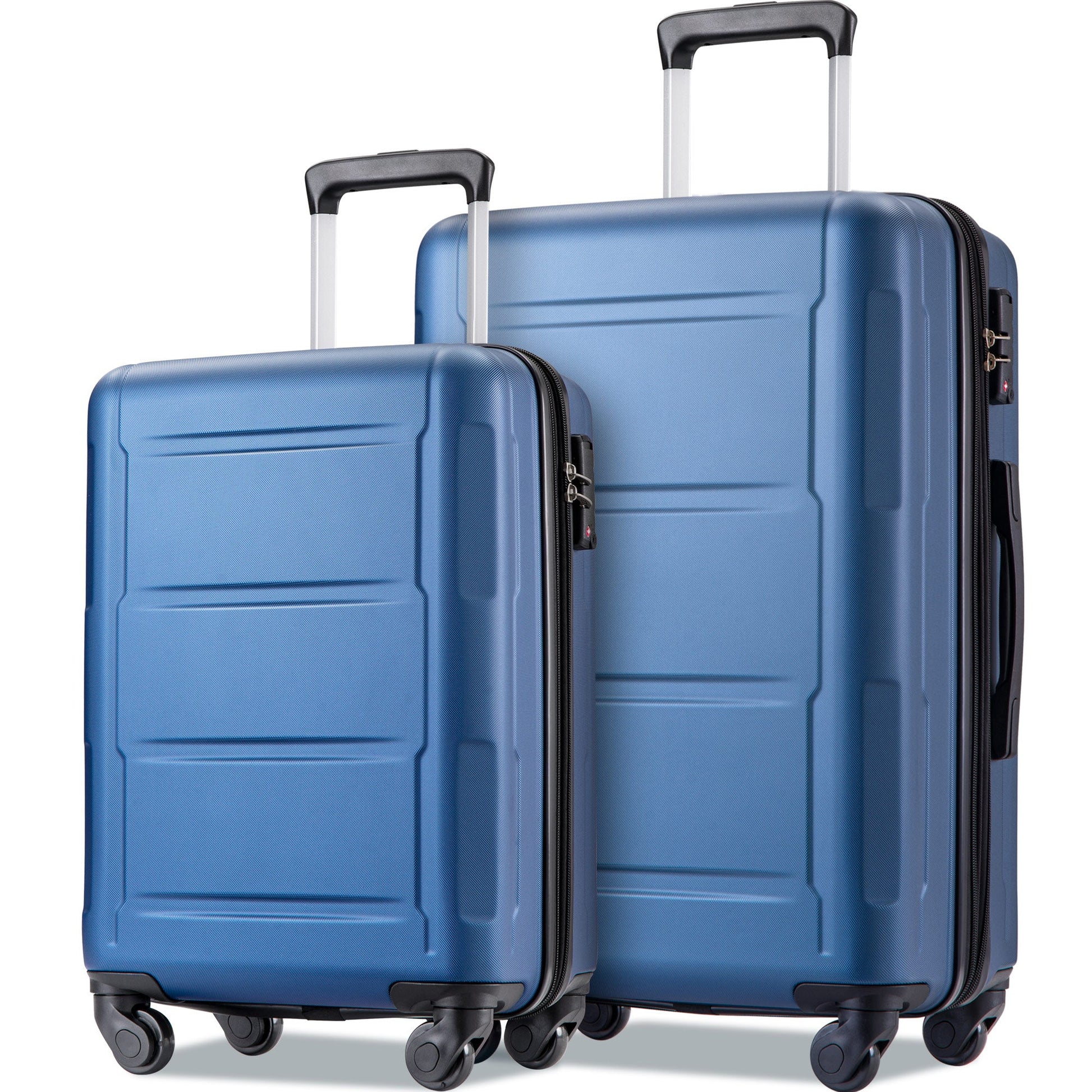 Expanable Spinner Wheel 2 Piece Luggage Set ABS Lightweight Suitcase with TSA Lock 20inch+28inch - Korvel