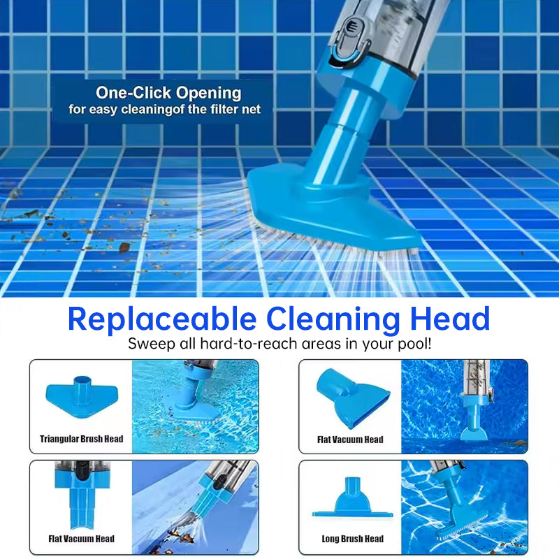 Rechargeable Handheld Pool Vacuum for Spas and Small Pools