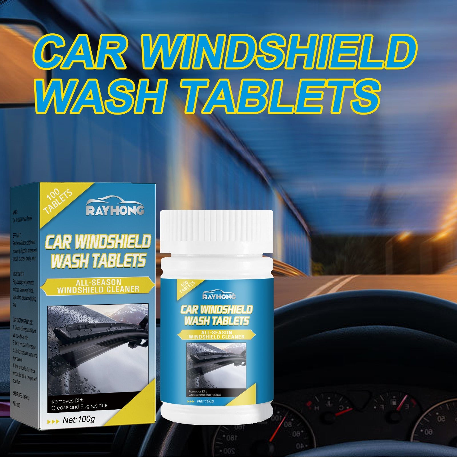 Car Windshield Cleaner, Car Glass Rearview Mirror Cleaning Oil And Removal Fog Cleaner - Korvel
