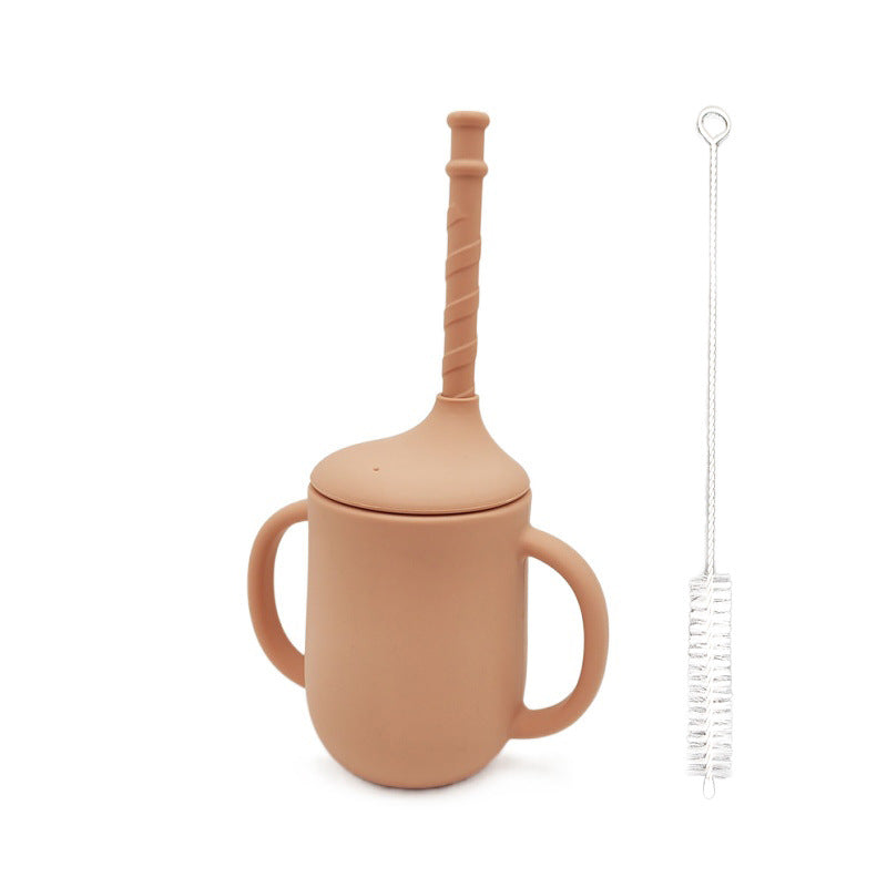 Silicone Baby Learning Drink Cup with Straw - Leak-Proof Design