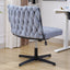 Armless Office Desk Chair No Wheels BLUE - Korvel