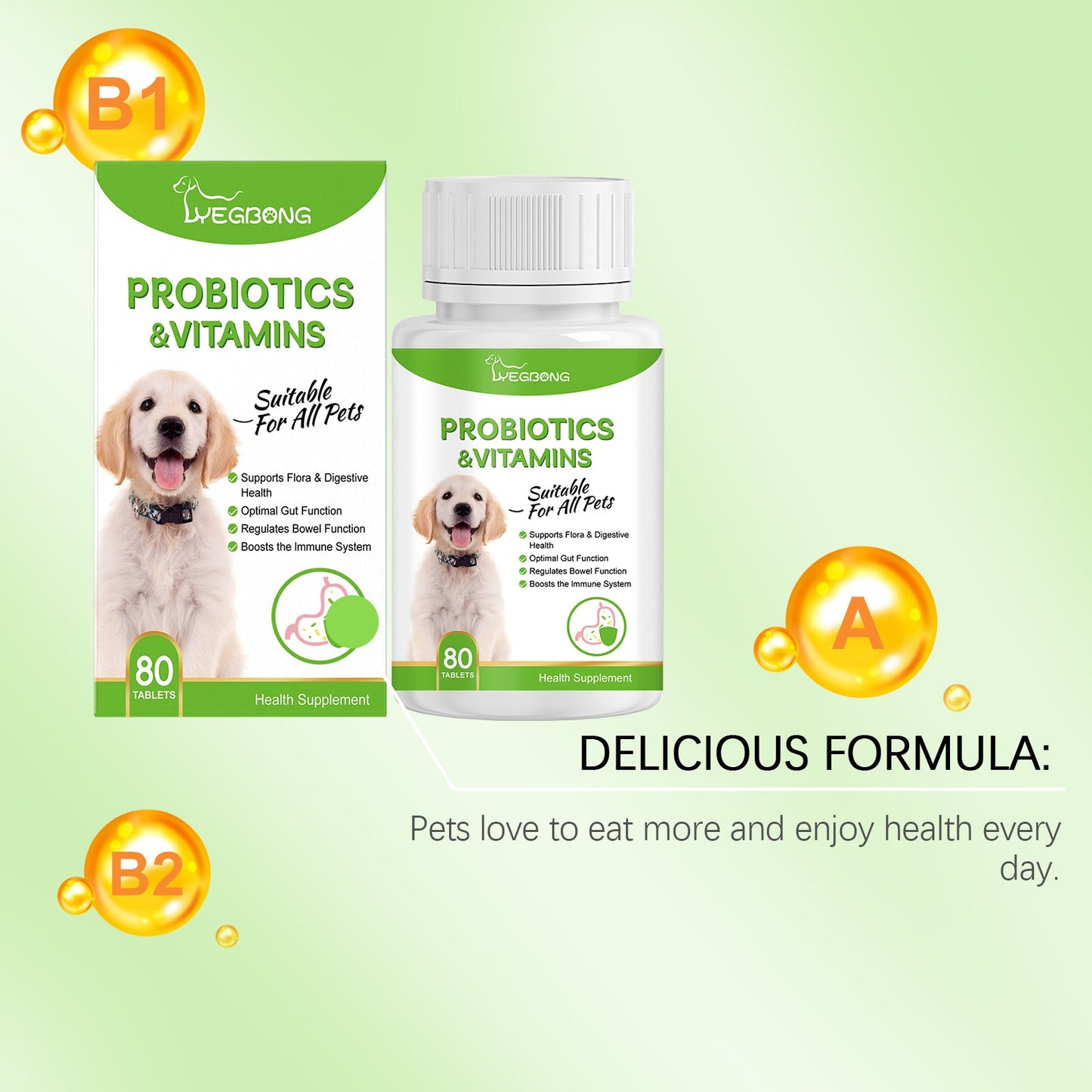 Pet Probiotic Tablets Improve Gut Health And Promote Nutritional Absorption Of Pet Care Supplements - Korvel
