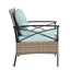 Conjunto de Muebles de Wicker para Exterior Premium con Mesa de Metal Negra