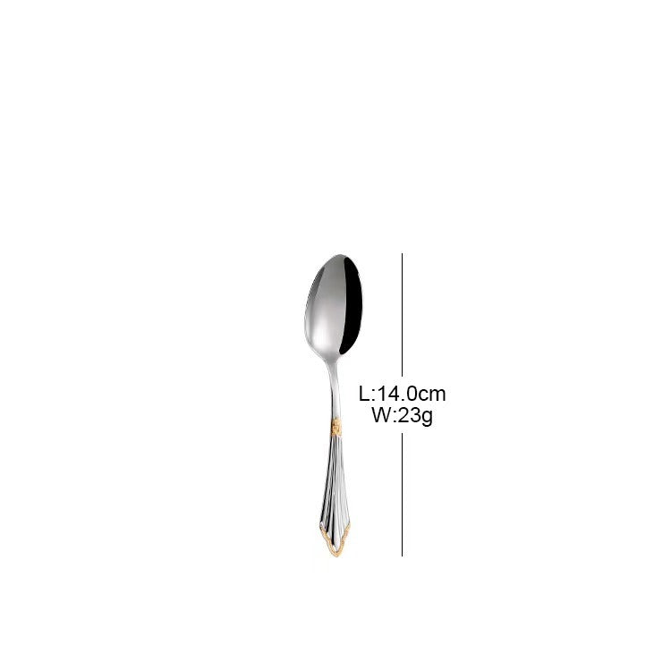 304 stainless steel knife, fork, spoon, hotel Western tableware, steak knife, fork, dessert spoon, fork, 4 piece  set - Korvel