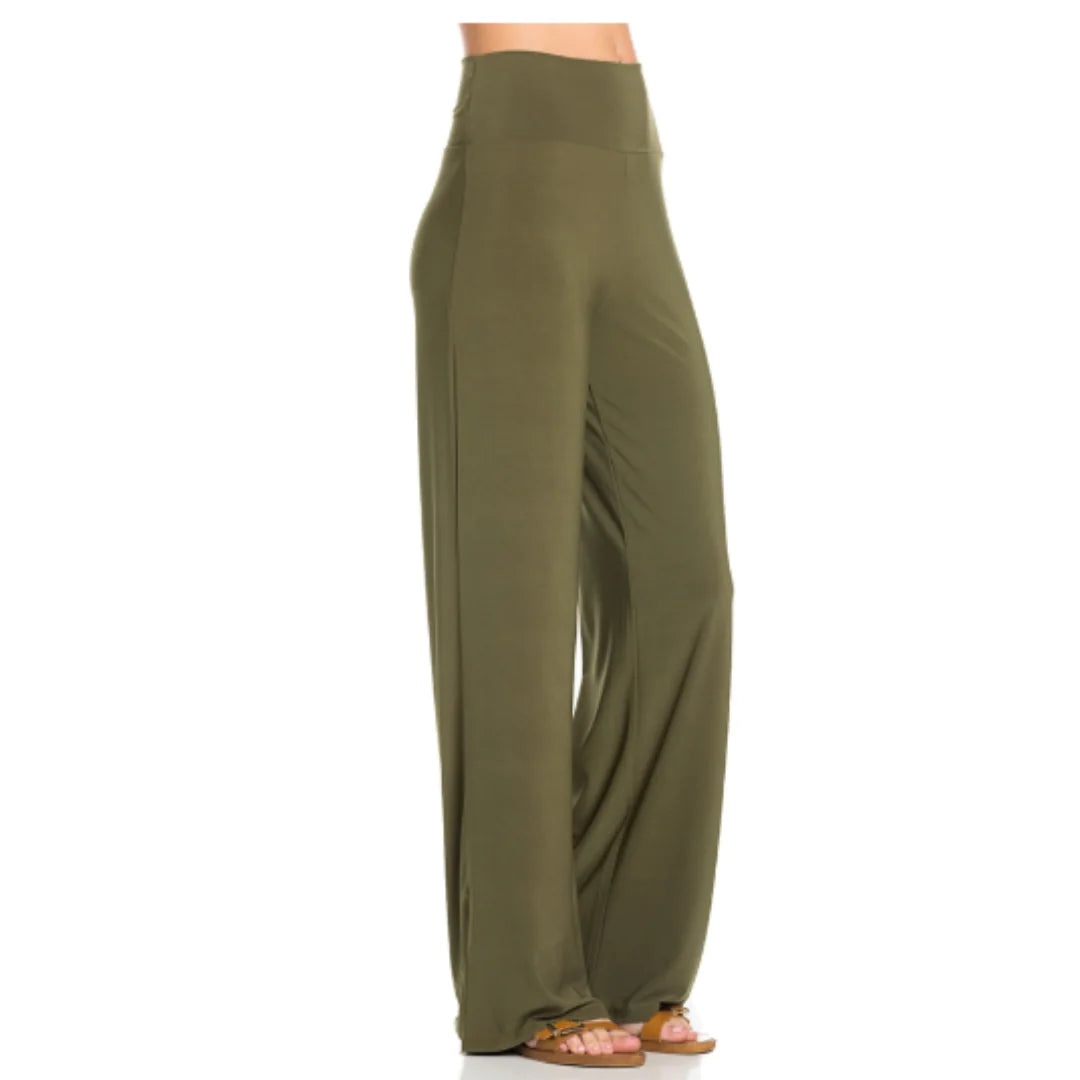 Extra Comfy Cute Palazzo Pants - Olive