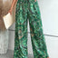 Printed Wide Leg Pants - Korvel