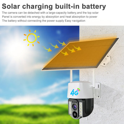 V380 New Arrival 3MP Wireless WiFi Security CCTV Camera Night Vision Sim Card Solar 4G  Outdoor - Korvel