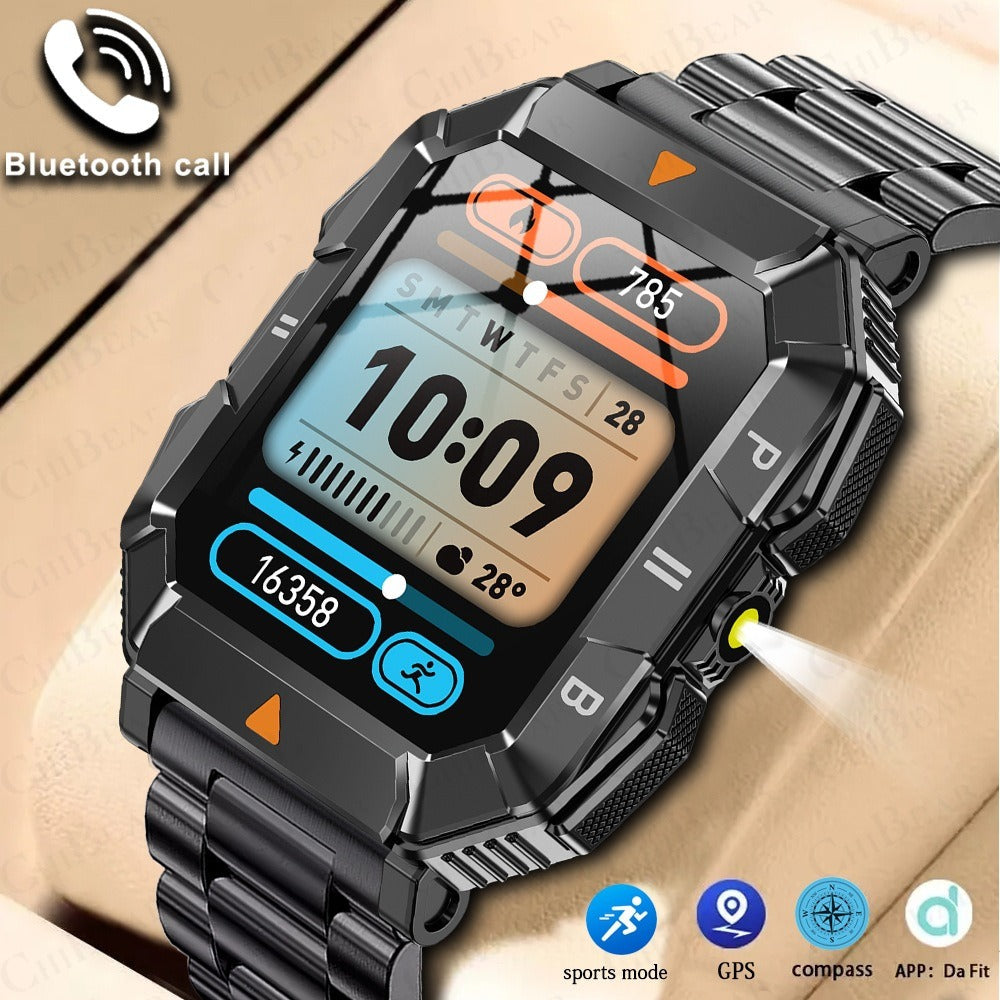 YK03 smartwatch Bluetooth call flashlight sports waterproof heart rate blood oxygen health monitoring - Korvel