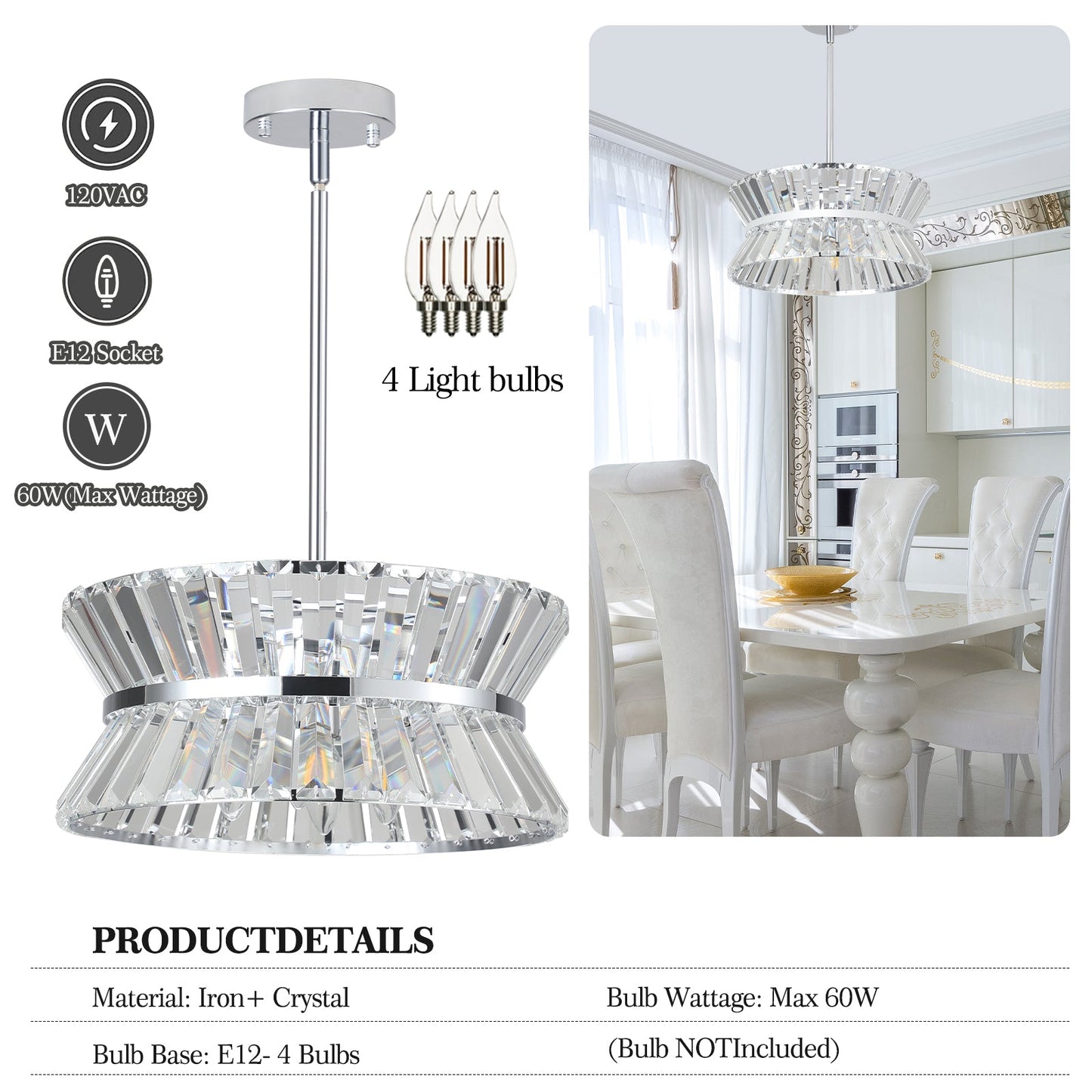 Modern Crystal Chandelier for Living-Room Round  Cristal Lamp Luxury Home Decor Light Fixture - Korvel
