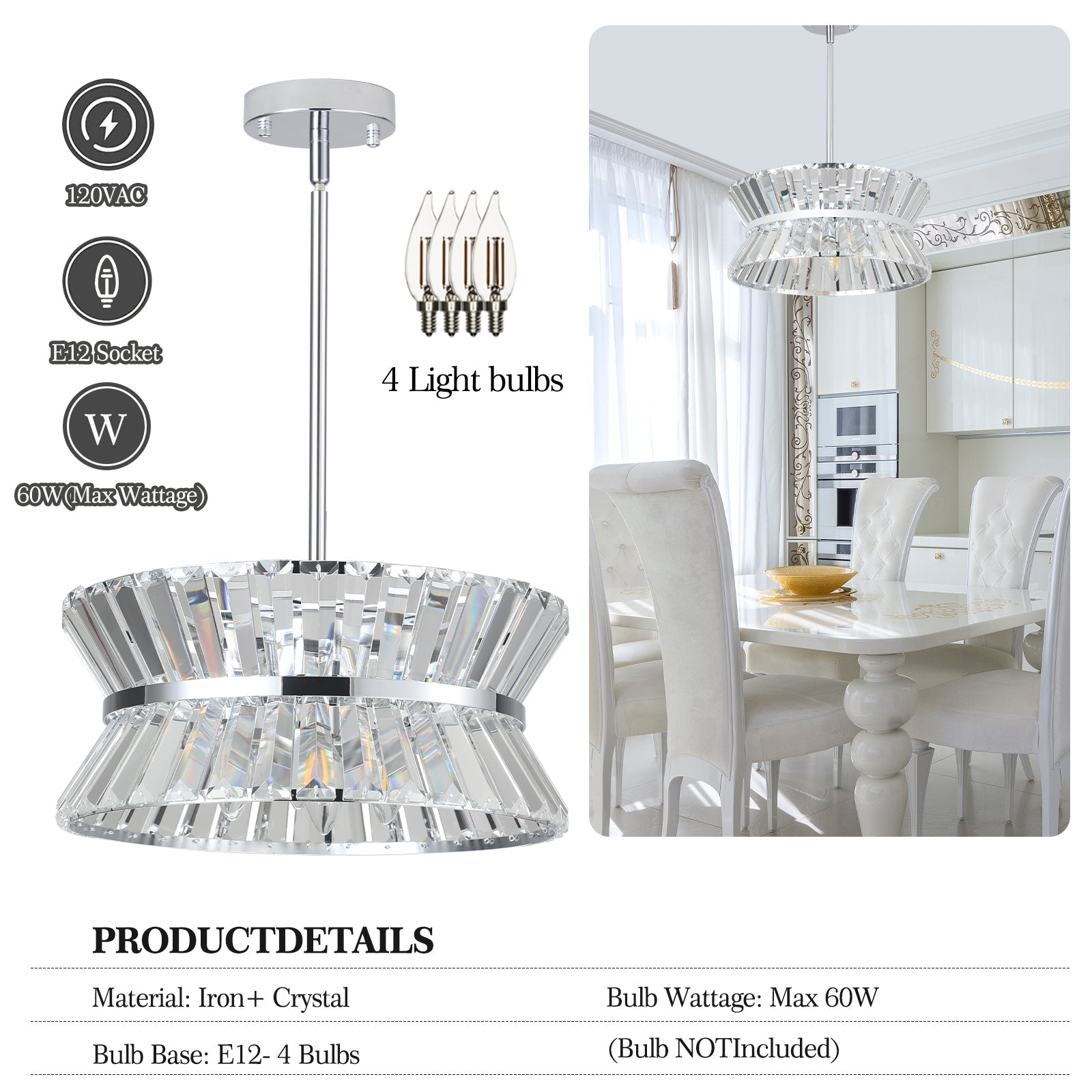 Modern Crystal Chandelier for Living-Room Round  Cristal Lamp Luxury Home Decor Light Fixture - Korvel