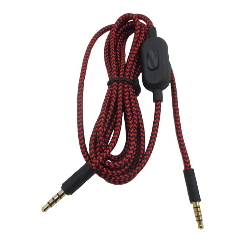 Audio cable suitable for Logitech GPRO X G233 G433 Alpha Red Black Braided Gaming Earphone Cable - Korvel