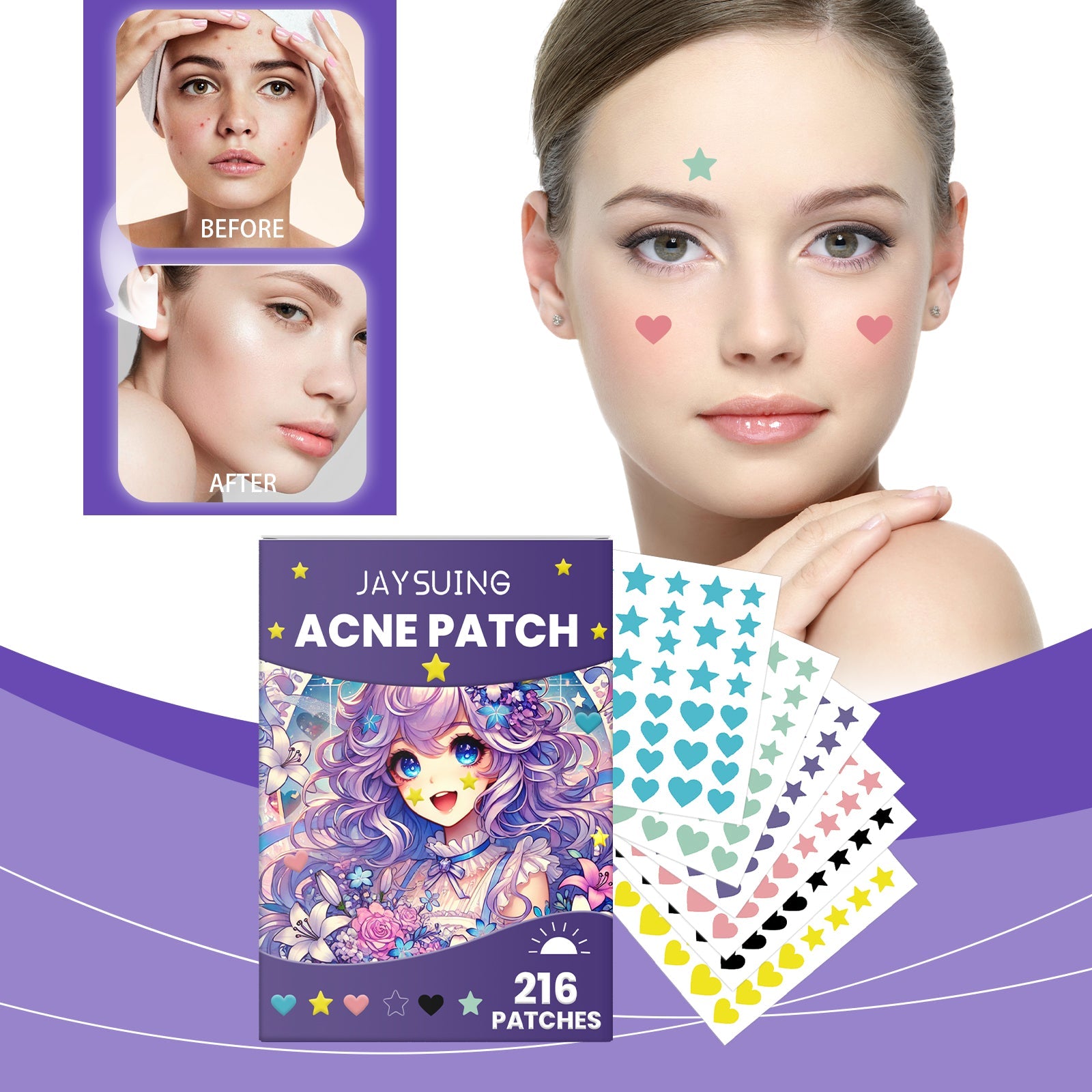 Color Acne Patch Covering Acne Print Face Patch For Comfort And Smoothness - Korvel