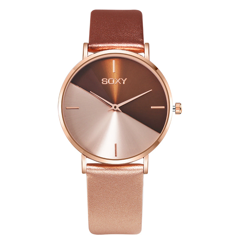 top brand women's watch leather rose gold dress female clock luxury brand design women watches simple fashion ladies watch - Korvel