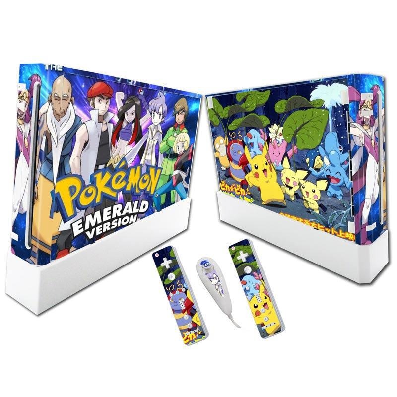 Stylish Wii Console Stickers - Hello Kitty & Pikachu Designs