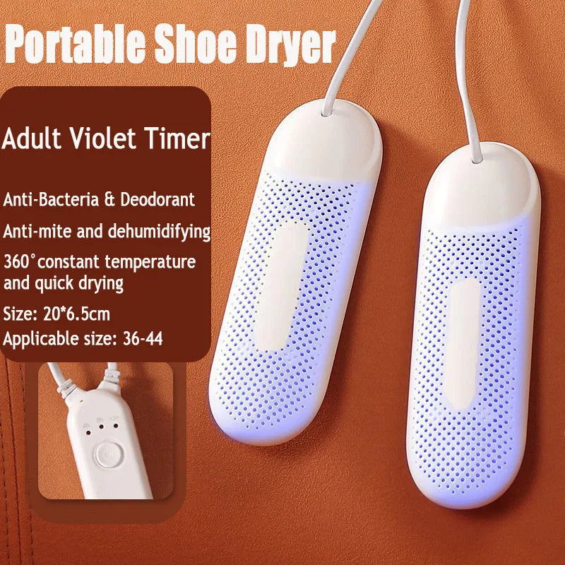 Portable Shoe Dryers Freshener Device Dryer 110V/ 220V Timing Shoes Footwear Electric Heater Socks Ultraviolet Dehumidifier - Korvel