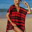 Tassel Openwork Striped V-Neck Cover Up - Korvel