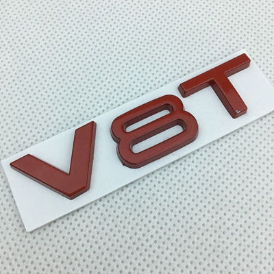 Suitable for Audi V6T V8T metal logo A4LA6LS7Q5Q3 displacement personalized modification leaf plate car sticker - Korvel