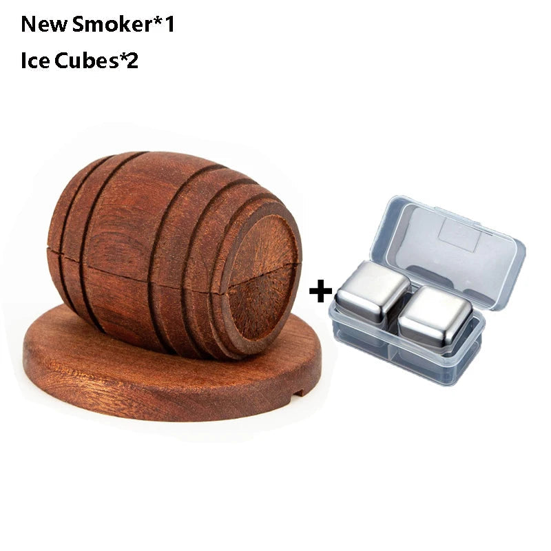 New Barrel Cocktail Smoking Kit with Wood Chips 4 Flavors Old Fashioned Drink Smoker Infuser for Bar Drinks Kitchen - Korvel