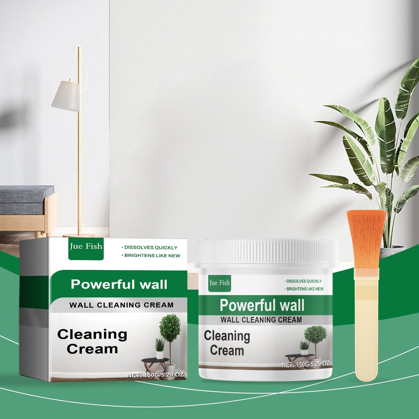Wall Cleaning Cream, Wall Cleaning And Decontamination Cream Waterproof Renovation Stain Removal Wall Cleaner - Korvel