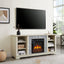 Meuble TV avec foyer électrique en pierre Mantel et rangement ouvert