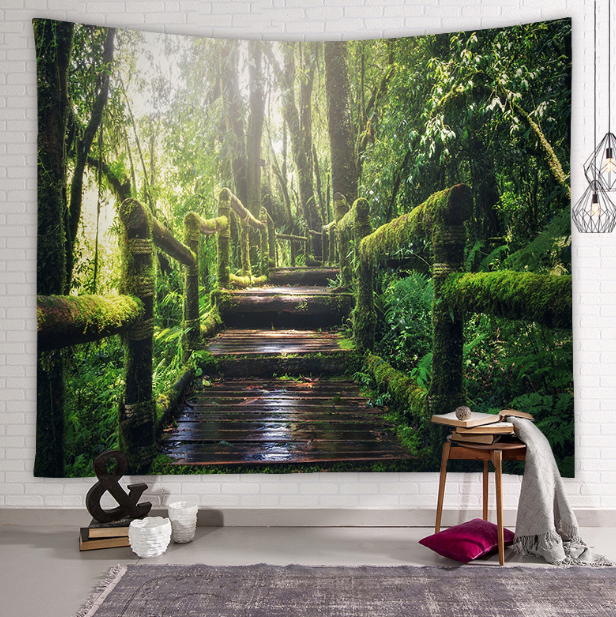 Beautiful Natural Forest Printed Large Wall Tapestry Wall Art Decor - Korvel