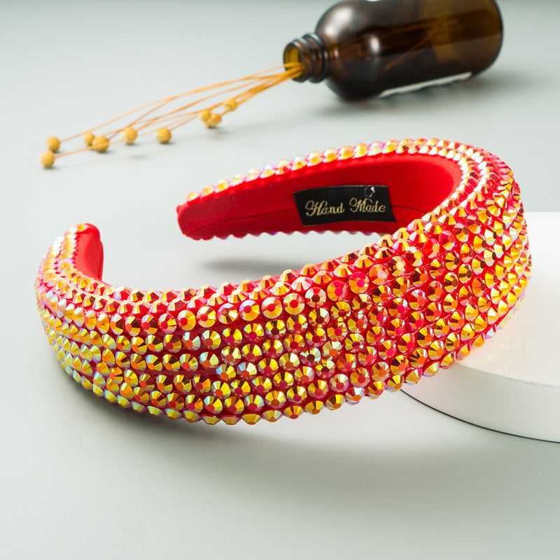 Premium Wide Brimmed Headdress with Rhinestones
