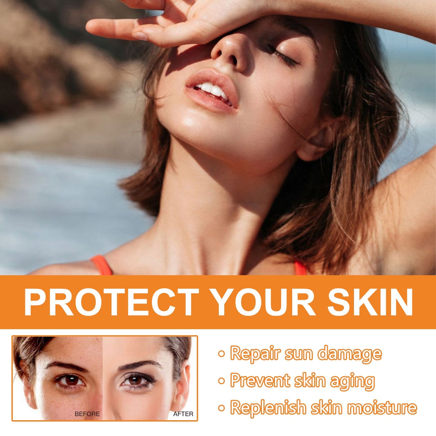 Lotion pour le visage à protection douce avec réparation UV