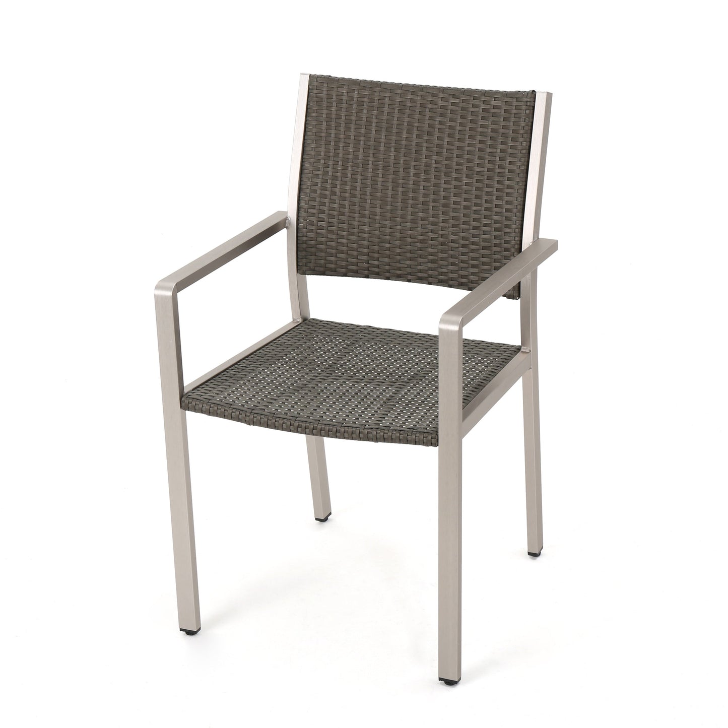 Cape Coral Outdoor Wicker Dining Chairs - 2-Pcs Set, Grey