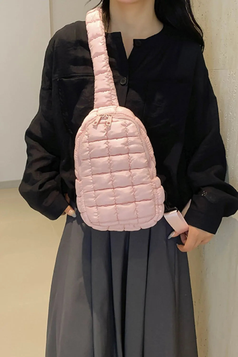 Quilted Nylon Crossbody  Bag - Korvel