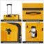 Luggage Set 4 pcs (20"/24"/29"/Travel Bag), PC+ABS Durable Lightweight Luggage with Collapsible Cup Holder TSA Lock, Yellow - Korvel