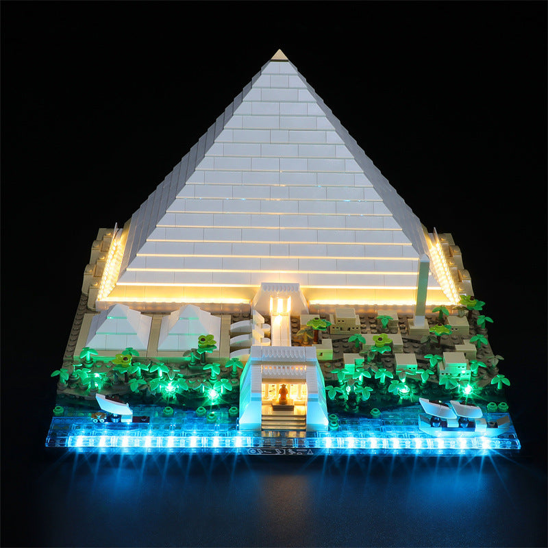 Compatible with LEGO 21058 Giza Pyramid building blocks, LED lighting fixtures, and building supporting lighting - Korvel
