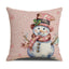 Pink Dog Christmas Snowman Pillow Cover Amazon Home Sofa Cushion Cover Holiday Pillow - Korvel