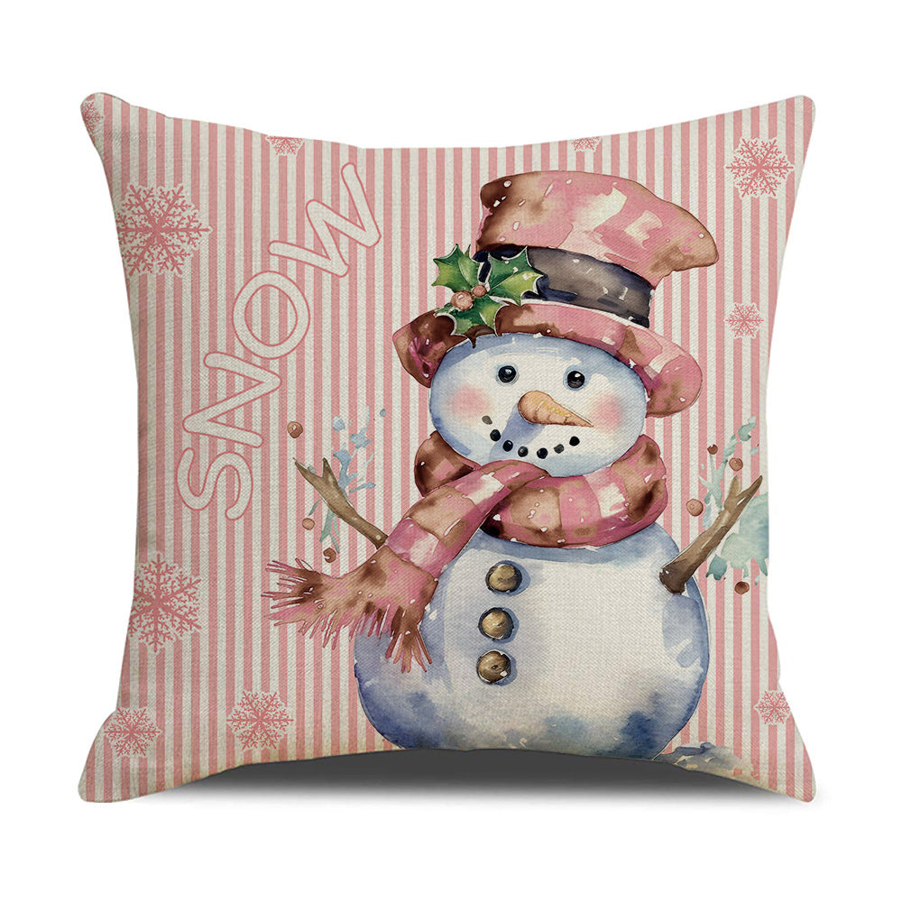 Pink Dog Christmas Snowman Pillow Cover Amazon Home Sofa Cushion Cover Holiday Pillow - Korvel