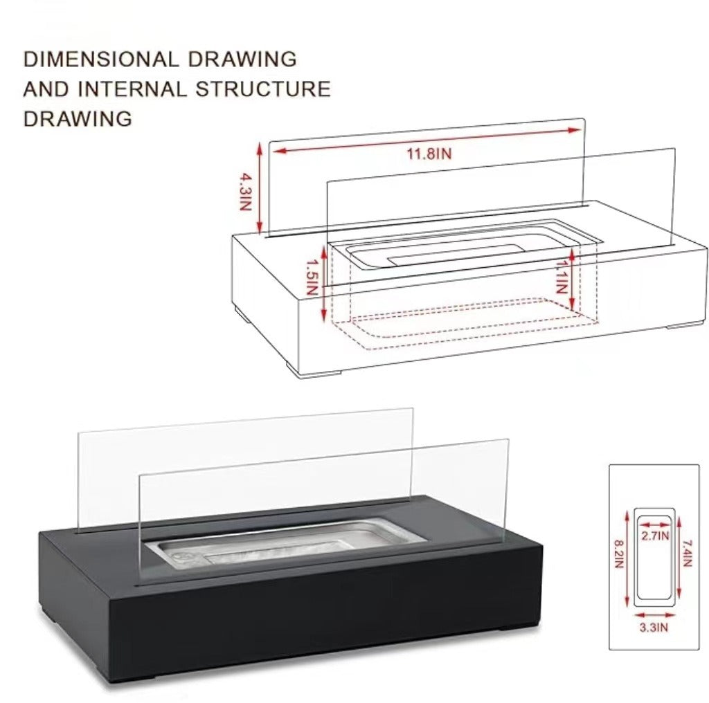 Desktop alcohol fireplace indoor metal fireplace rectangular portable real fire fireplace outdoor fireplace - Korvel