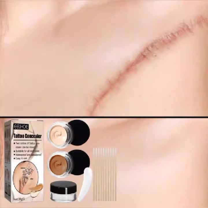 EELHOE Tattoo concealer waterproof brightening cover tattoo scar birthmark scar invisible two-color concealer - Korvel
